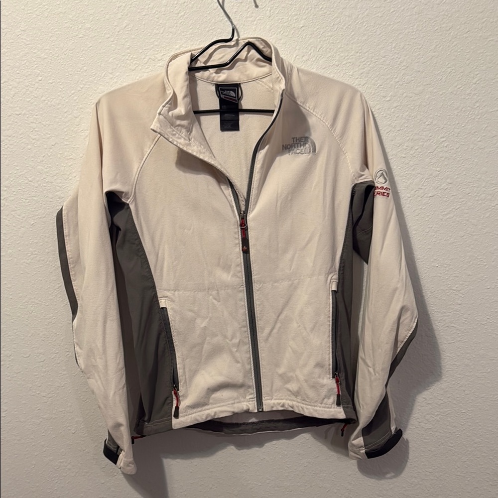 The North Face Cream and Gray Hoodie